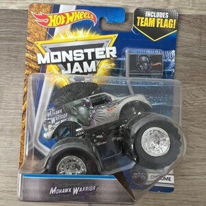 Hot Wheels Monster Jam Mohawk Warrior Die-Cast Truck 1:64 Scale With Team Flag